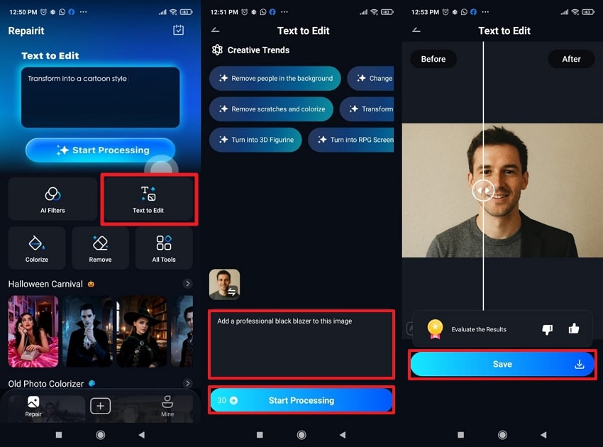 add blazer to photo using repairit